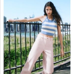 Zara Striped Halter Neck Knit Top